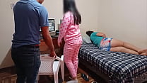 My stepdaughter plays video games while I fuck her and my wife is resting: I come home from work and take the opportunity to fuck my stepdaughter without making noise so as not to wake up my wife, she almost catches us